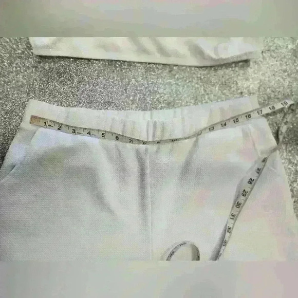 PLUS SIZE ANDREA CROP TOP AND FLARE PANTS SET -  WHITE SIZE 2X NWOT - Picture 11 of 12